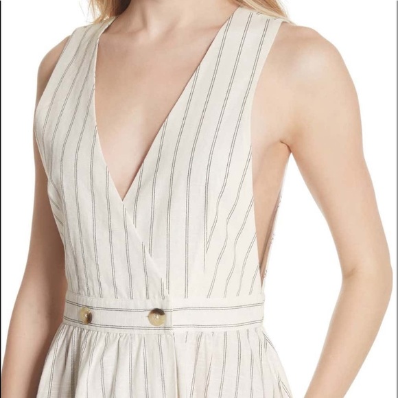 Free People Wrap Pinstripe Cotton Midi Dress - Picture 5 of 14
